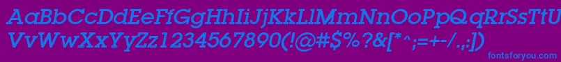 LugaOblique Font – Blue Fonts on Purple Background