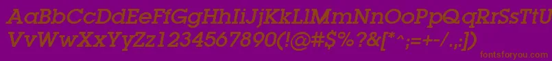 LugaOblique Font – Brown Fonts on Purple Background