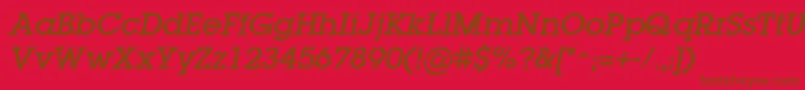LugaOblique Font – Brown Fonts on Red Background