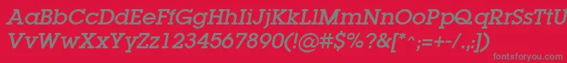 LugaOblique Font – Gray Fonts on Red Background