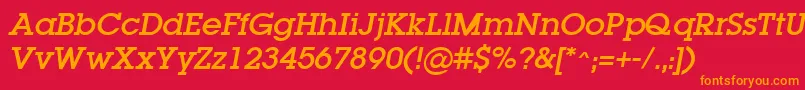 LugaOblique Font – Orange Fonts on Red Background
