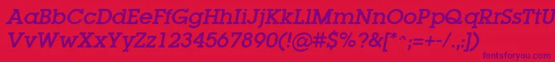 LugaOblique Font – Purple Fonts on Red Background