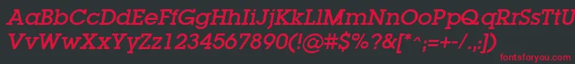 LugaOblique Font – Red Fonts on Black Background