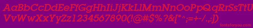 LugaOblique Font – Red Fonts on Purple Background