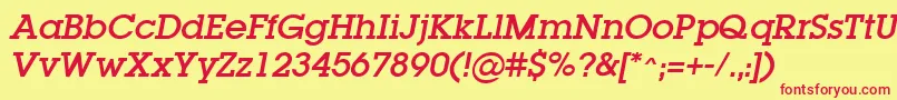 LugaOblique Font – Red Fonts on Yellow Background