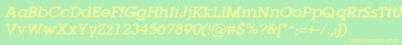 LugaOblique Font – Yellow Fonts on Green Background