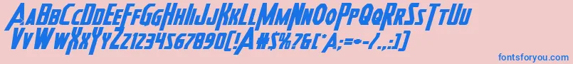 Heroesassembleboldexpandital2 Font – Blue Fonts on Pink Background