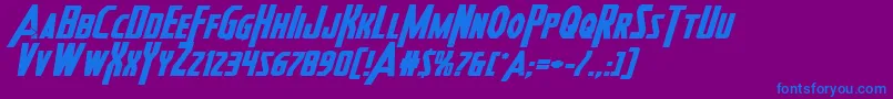 Heroesassembleboldexpandital2 Font – Blue Fonts on Purple Background