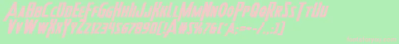 Heroesassembleboldexpandital2 Font – Pink Fonts on Green Background