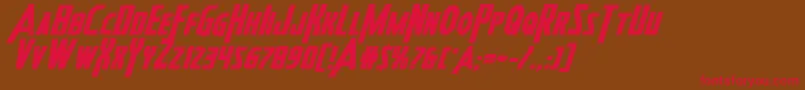 Heroesassembleboldexpandital2 Font – Red Fonts on Brown Background