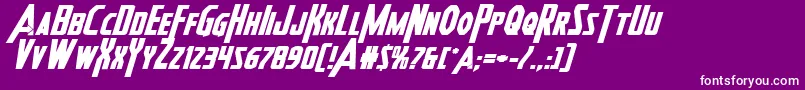 Heroesassembleboldexpandital2-Schriftart – Weiße Schriften auf violettem Hintergrund