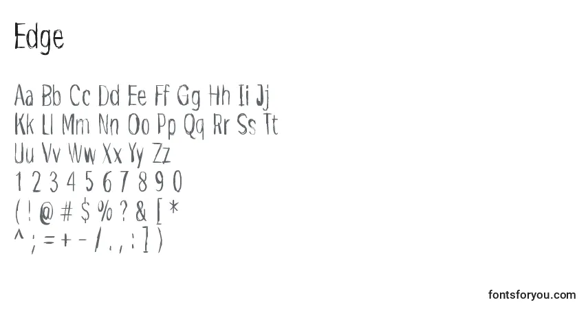 Schriftart Edge (99407) – Alphabet, Zahlen, spezielle Symbole