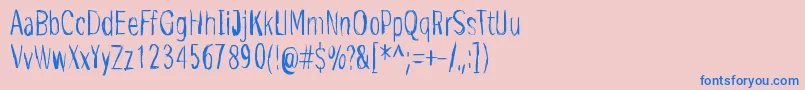 フォントEdge – ピンクの背景に青い文字