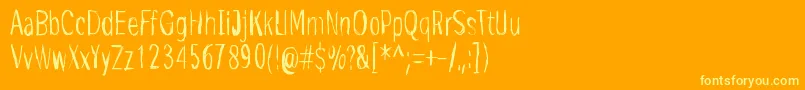 Edge-Schriftart – Gelbe Schriften auf orangefarbenem Hintergrund