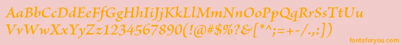 BriosoproSemiboldit Font – Orange Fonts on Pink Background