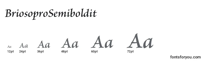 Размеры шрифта BriosoproSemiboldit