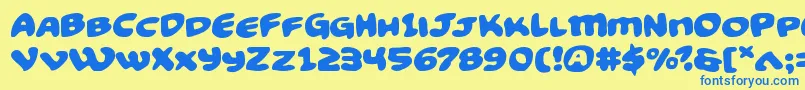 Funnypagesexpand Font – Blue Fonts on Yellow Background