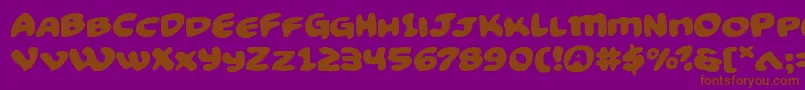 Funnypagesexpand-Schriftart – Braune Schriften auf violettem Hintergrund