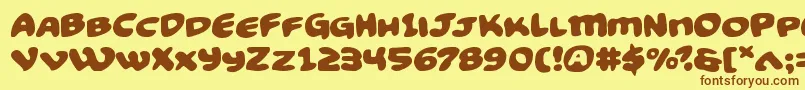 Funnypagesexpand Font – Brown Fonts on Yellow Background