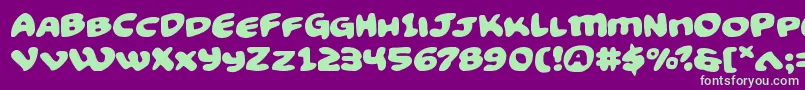 Funnypagesexpand Font – Green Fonts on Purple Background