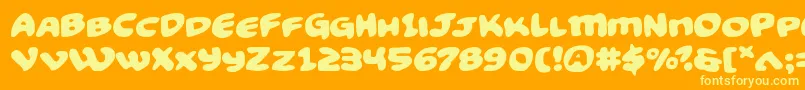 Funnypagesexpand Font – Yellow Fonts on Orange Background