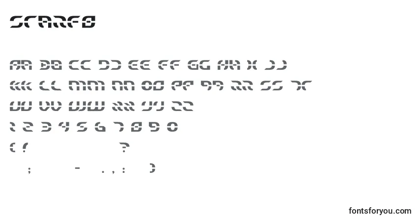 A fonte Starf8 – alfabeto, números, caracteres especiais