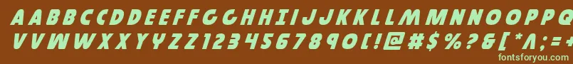 Шрифт Governortitleital – зелёные шрифты на коричневом фоне