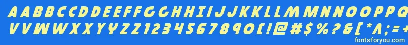 Governortitleital Font – Yellow Fonts on Blue Background