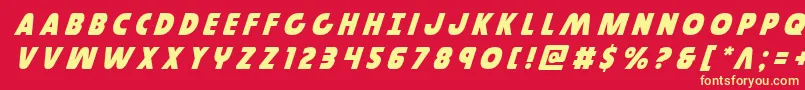 Governortitleital Font – Yellow Fonts on Red Background