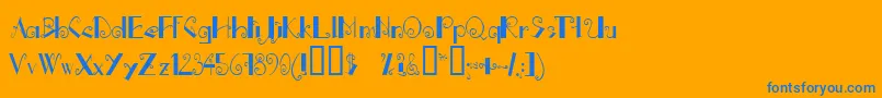 Dizajner Font – Blue Fonts on Orange Background