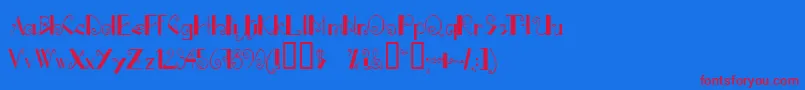 Dizajner Font – Red Fonts on Blue Background