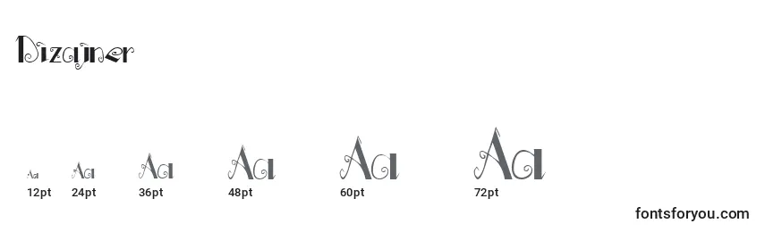 Dizajner Font Sizes