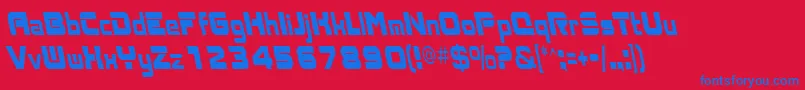 SanasoftAkSent.Kz Font – Blue Fonts on Red Background