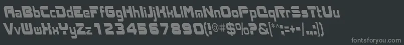 フォントSanasoftAkSent.Kz – 黒い背景に灰色の文字
