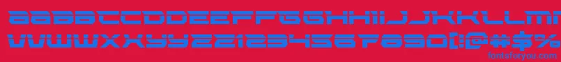 フォントLethalforcelaser – 赤い背景に青い文字