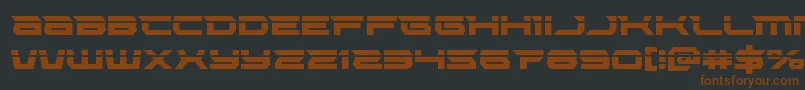 Lethalforcelaser-Schriftart – Braune Schriften auf schwarzem Hintergrund