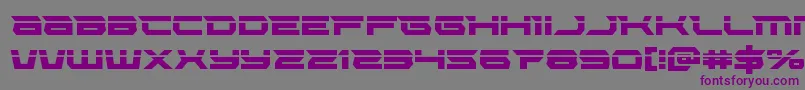 フォントLethalforcelaser – 紫色のフォント、灰色の背景