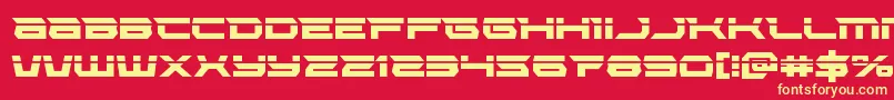 Lethalforcelaser-Schriftart – Gelbe Schriften auf rotem Hintergrund