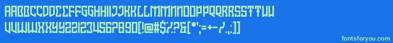 フォントInterlewd – 青い背景に緑のフォント