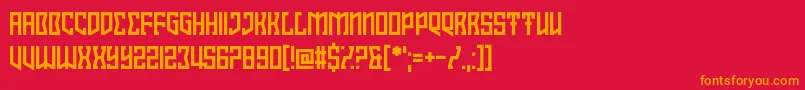 Interlewd-Schriftart – Orangefarbene Schriften auf rotem Hintergrund