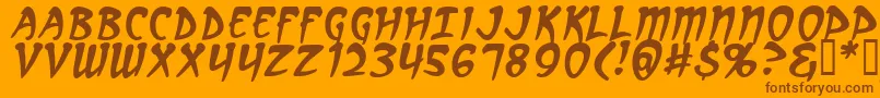 Шрифт ArcanumItalic – коричневые шрифты на оранжевом фоне