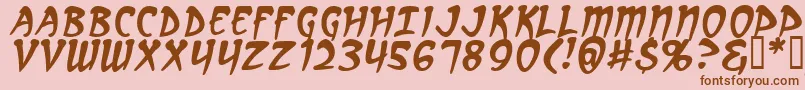 Fonte ArcanumItalic – fontes marrons em um fundo rosa