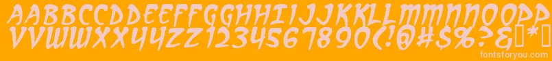 ArcanumItalic-Schriftart – Rosa Schriften auf orangefarbenem Hintergrund