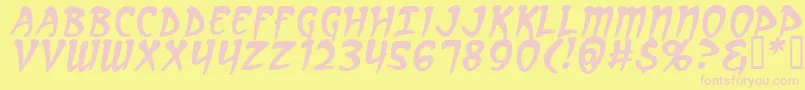 Fonte ArcanumItalic – fontes rosa em um fundo amarelo