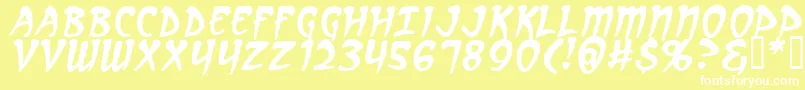 ArcanumItalic Font – White Fonts on Yellow Background