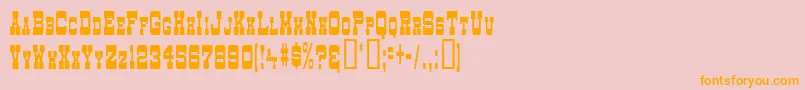 DryGoodsNarrowSm.CapsJl Font – Orange Fonts on Pink Background