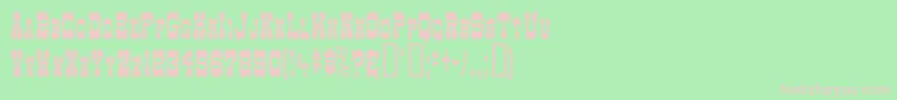 DryGoodsNarrowSm.CapsJl Font – Pink Fonts on Green Background