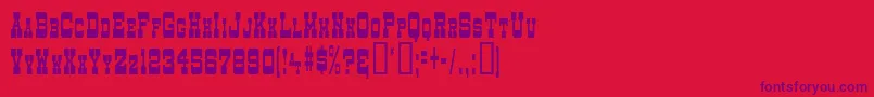 DryGoodsNarrowSm.CapsJl Font – Purple Fonts on Red Background