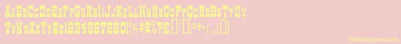 DryGoodsNarrowSm.CapsJl Font – Yellow Fonts on Pink Background