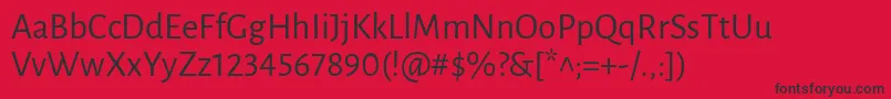 フォントLunasansRegular – 赤い背景に黒い文字